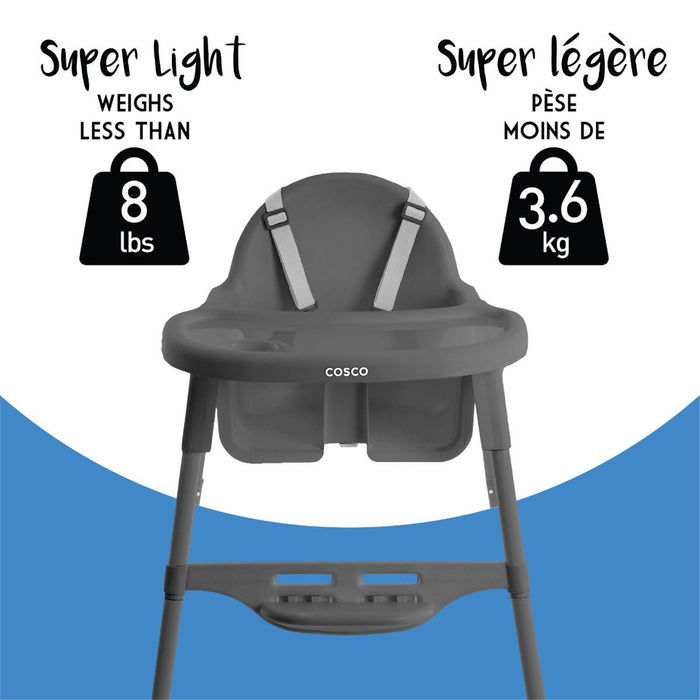 Chaise haute Cosco Canteen avec repose-pieds - Gris