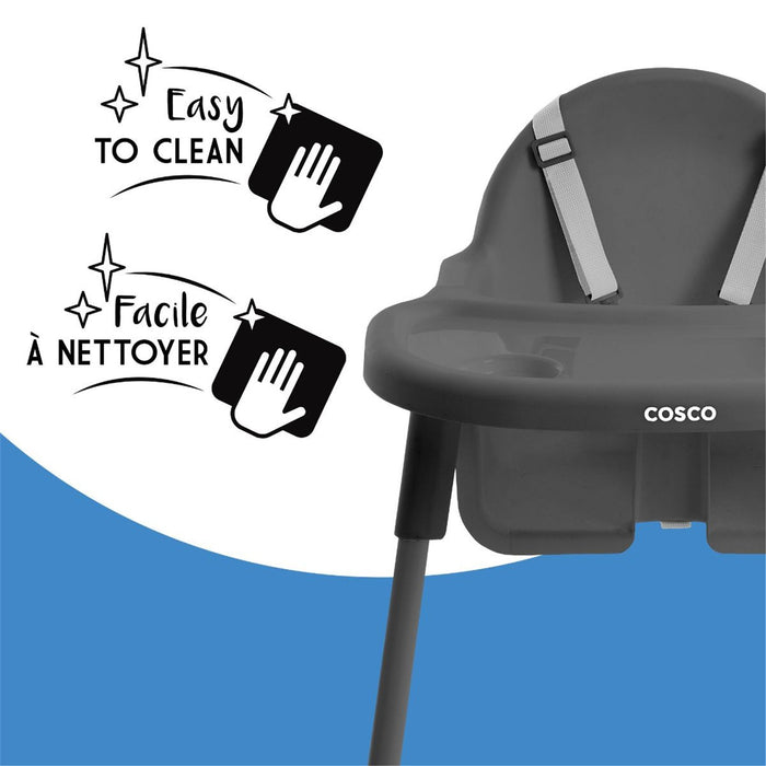 Chaise haute Cosco Canteen avec repose-pieds - Gris