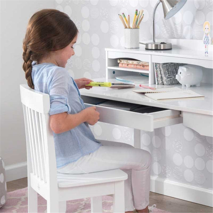 Kidkraft Avalon Desk With Hutch and Chair White