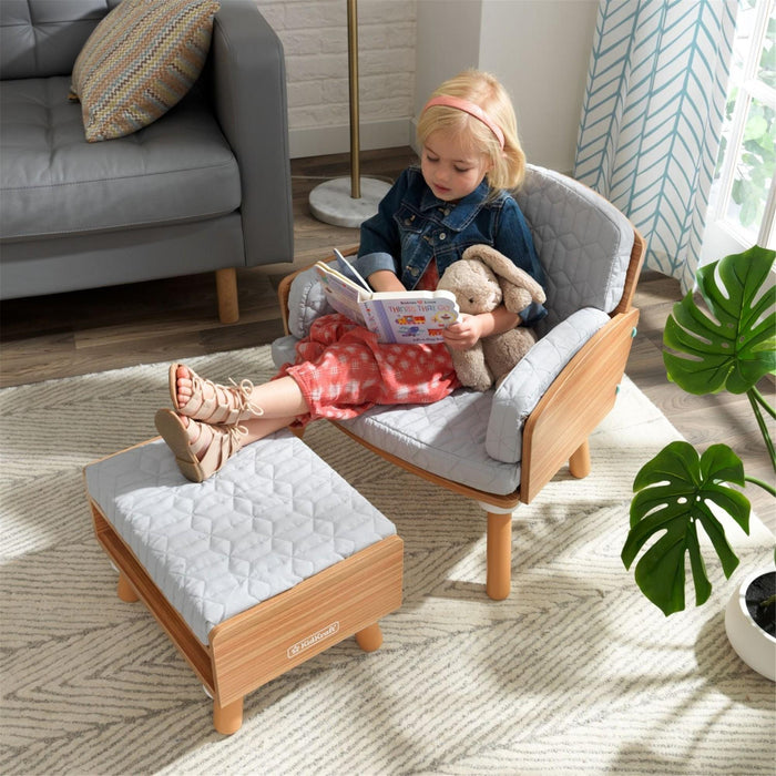 Kidkraft Mid Century Kid Reading Chair Ottoman