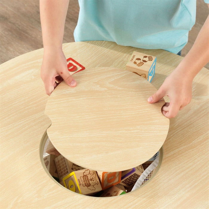 Kidkraft Round Storage Table 2 Chair Set Natural White