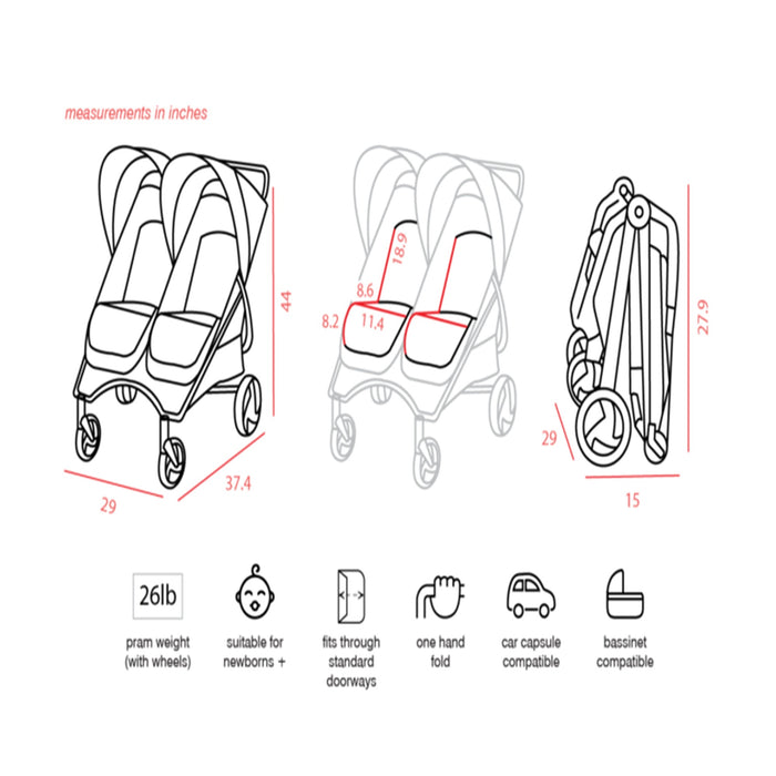 Valco Baby Trend Duo Double Stroller