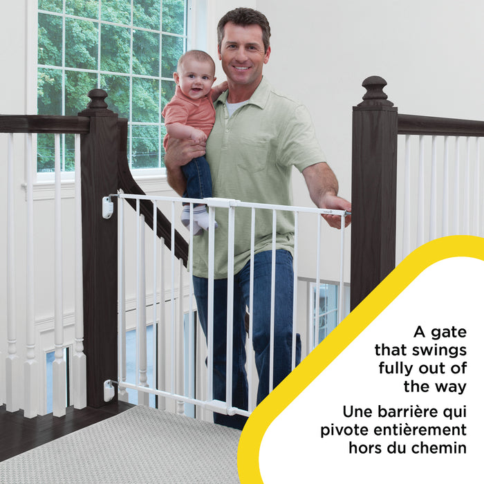 Safety 1st Top of Stairs Metal Decor Swing Gate - White