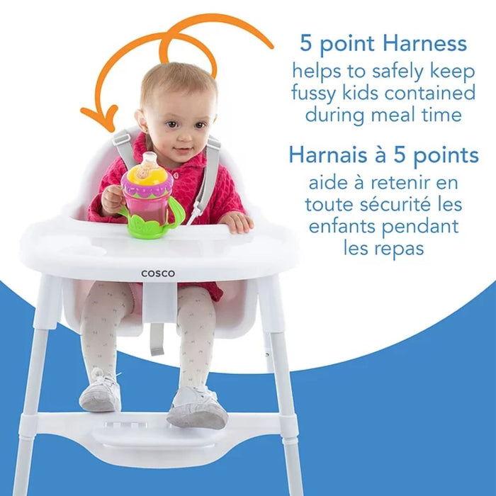 Cosco Canteen Highchair with footrest - White