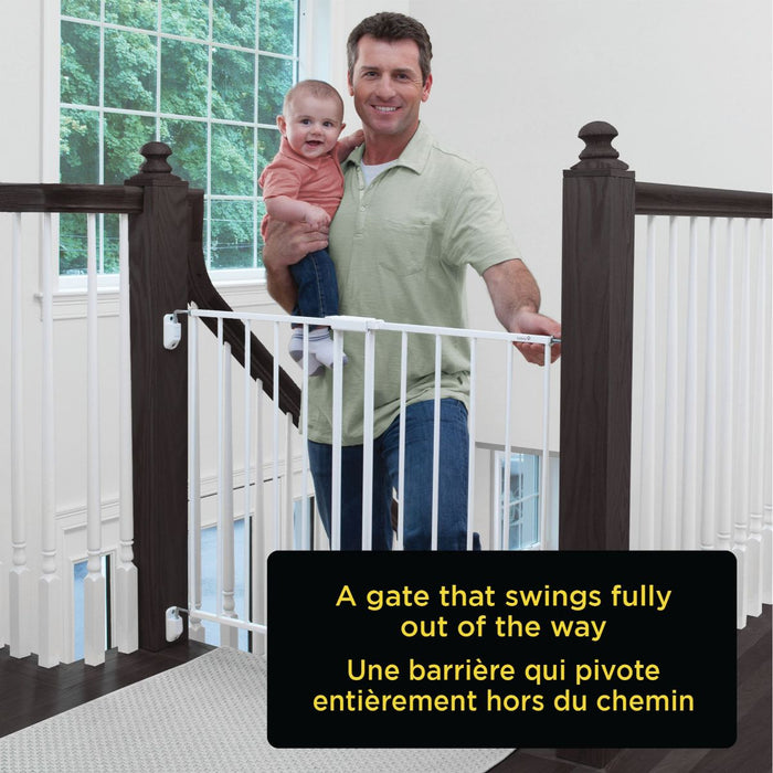Safety 1st Top of Stairs Metal Decor Swing Gate - White