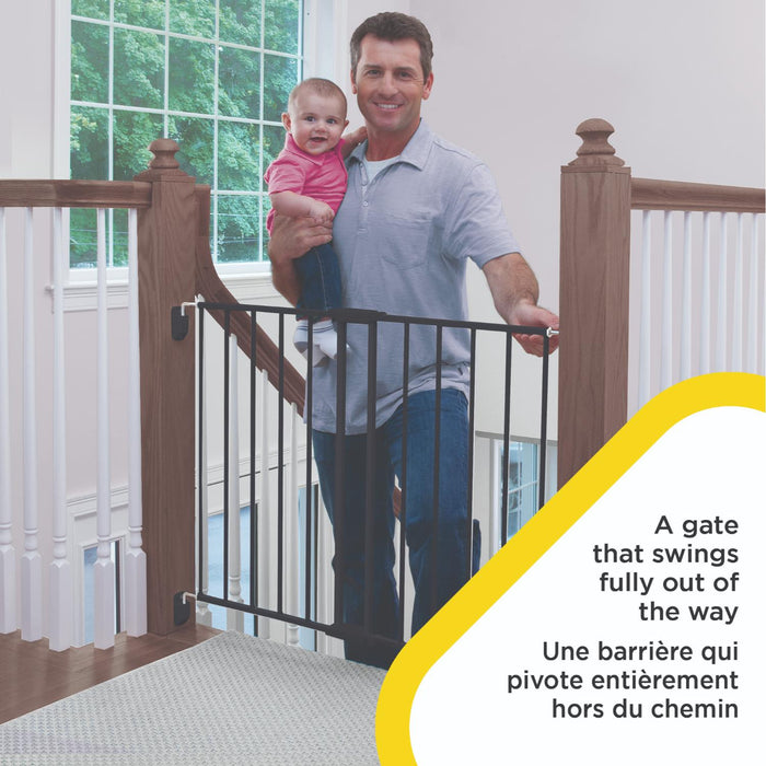 Safety 1st Top of Stairs Metal Décor Swing Gate - Black