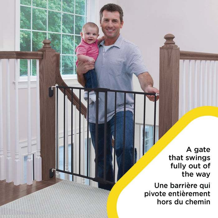 Safety 1st Top of Stairs Metal Décor Swing Gate - Black