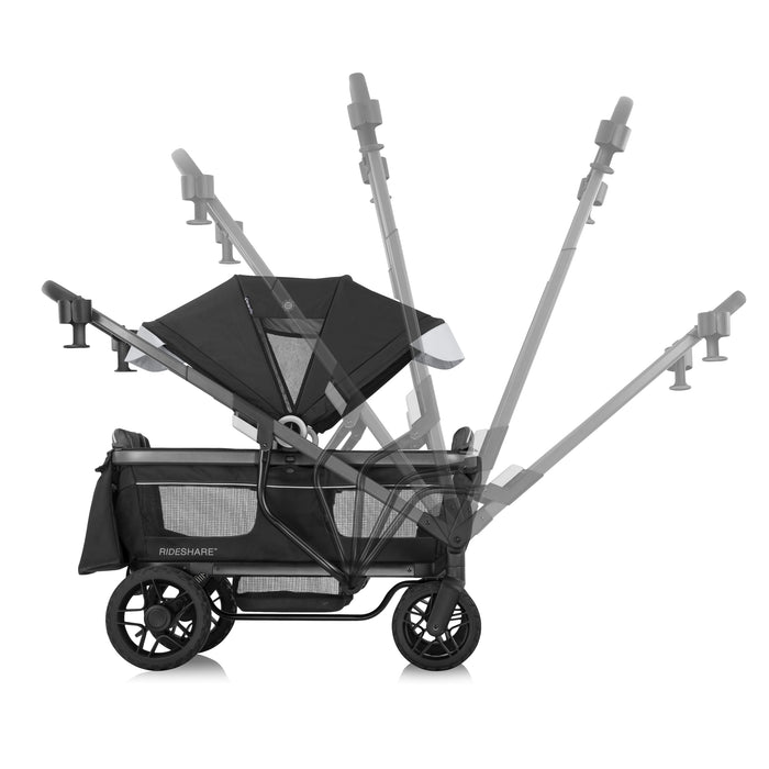 EVENFLO Shyft Rideshare All-Terrain Performance Stroller Wagon (Sterling Black) (Electric Blue)