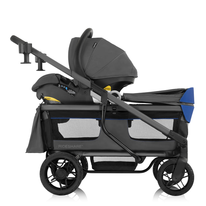 EVENFLO Shyft Rideshare All-Terrain Performance Stroller Wagon (Sterling Black) (Electric Blue)