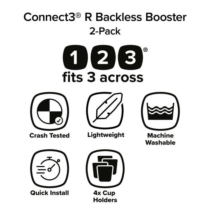 Diono Connect3 Backless Booster Pack of 2