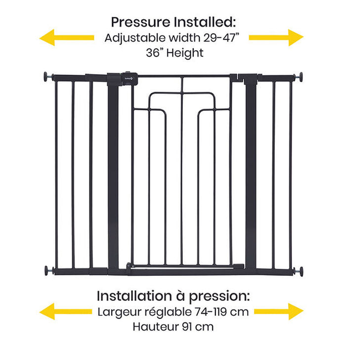 Safety 1st Contemporary Tall and Wide Metal Gate- Black