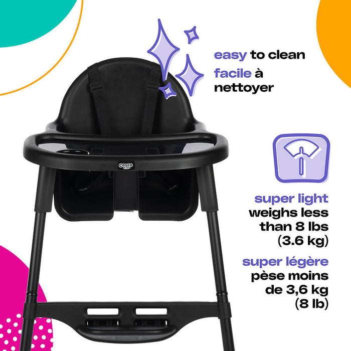 Cosco Canteen High Chair with footrest - Black