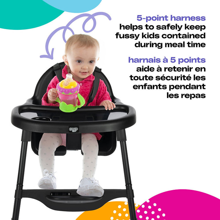 Cosco Canteen High Chair with footrest - Black