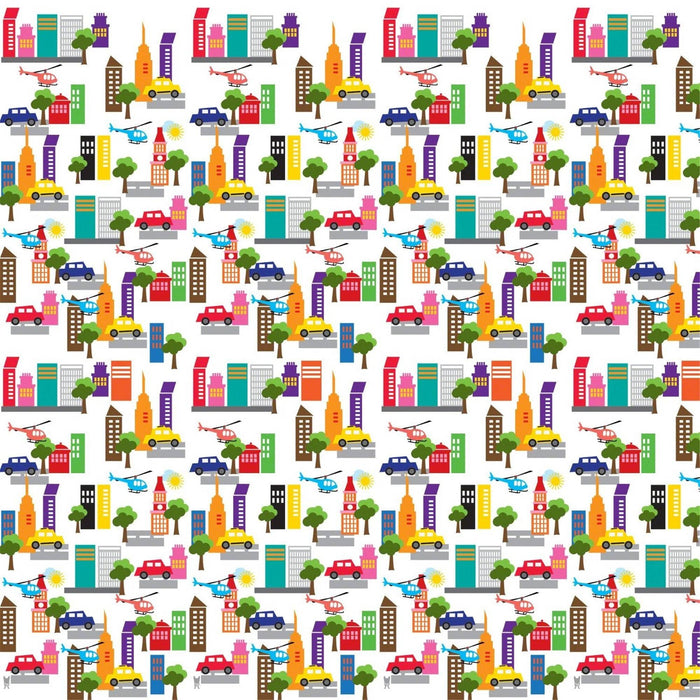 French Bull Cityscape Wallpaper - Half Kit