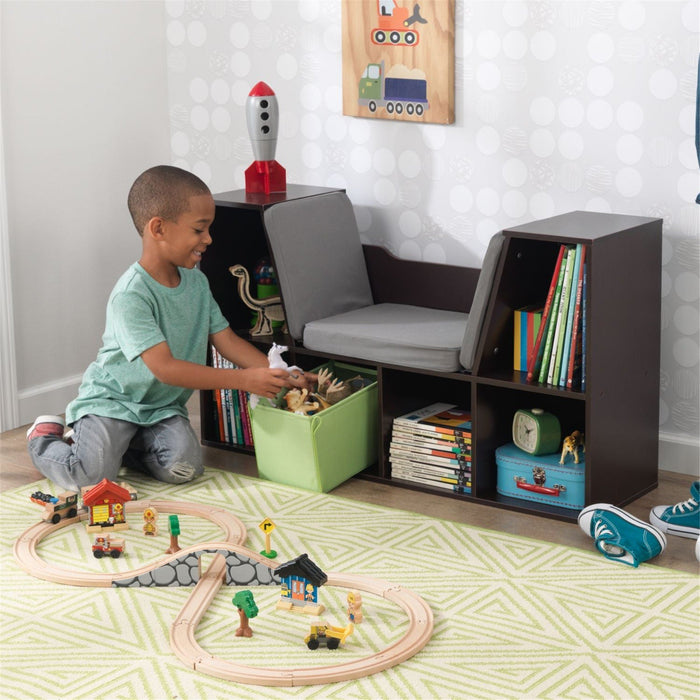 Kidkraft Bookcase With Reading Nook Espresso