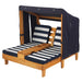 Kidkraft Double Chaise Lounge With Cup Holders Honey Navy