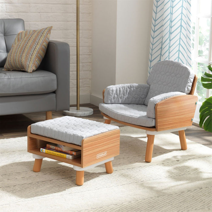 Kidkraft Mid Century Kid Reading Chair Ottoman