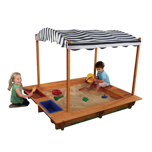 Kidkraft Outdoor Sandbox With Canopy Navy White