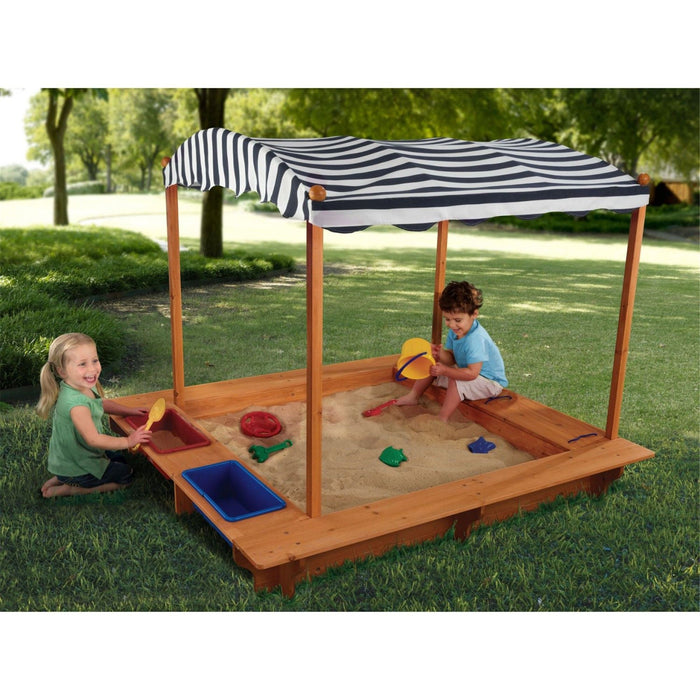 Kidkraft Outdoor Sandbox With Canopy Navy White