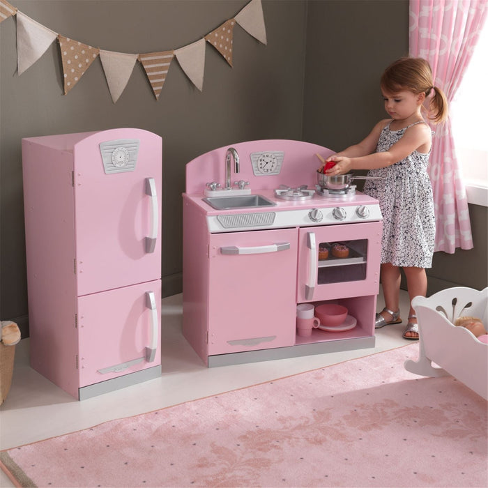Kidkraft Pink Retro Kitchen Refrigerator