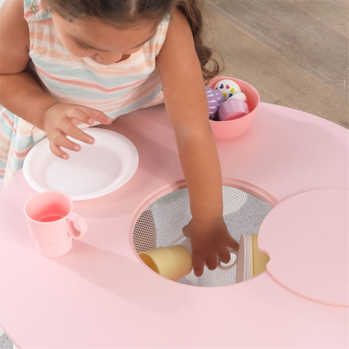Kidkraft Round Storage Table 2 Chair Set Pink White