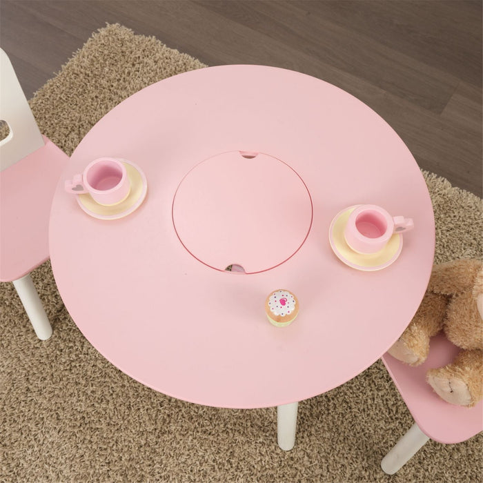 Kidkraft Round Storage Table 2 Chair Set Pink White