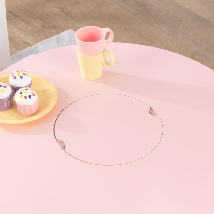Kidkraft Round Storage Table 2 Chair Set Pink White
