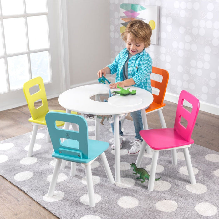 Kidkraft Round Storage Table 4 Chair Set Highlighter