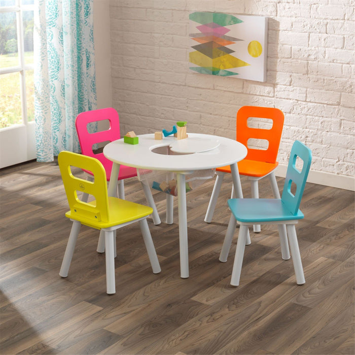 Kidkraft Round Storage Table 4 Chair Set Highlighter