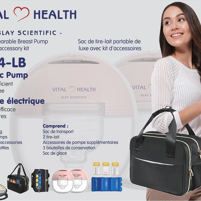 Vital Health Luxury Bag with Wearable Breast Pumps and Accessories