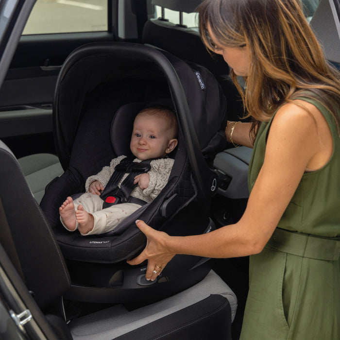 EVENFLO Omni Ultra Travel System with Revolve180 LiteMax NXT Rotational Infant Car Seat (Pacific Green) (Caviar Black)