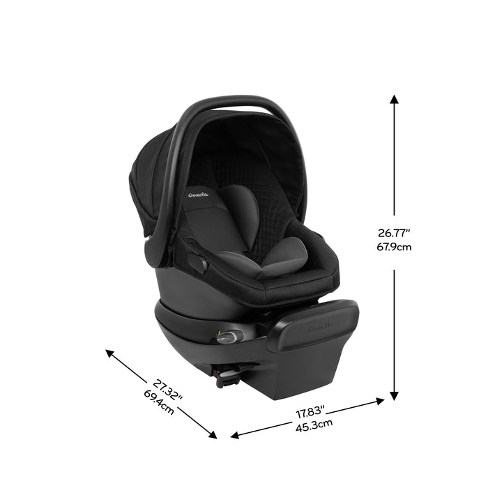 EVENFLO Omni Ultra Travel System with Revolve180 LiteMax NXT Rotational Infant Car Seat (Pacific Green) (Caviar Black)