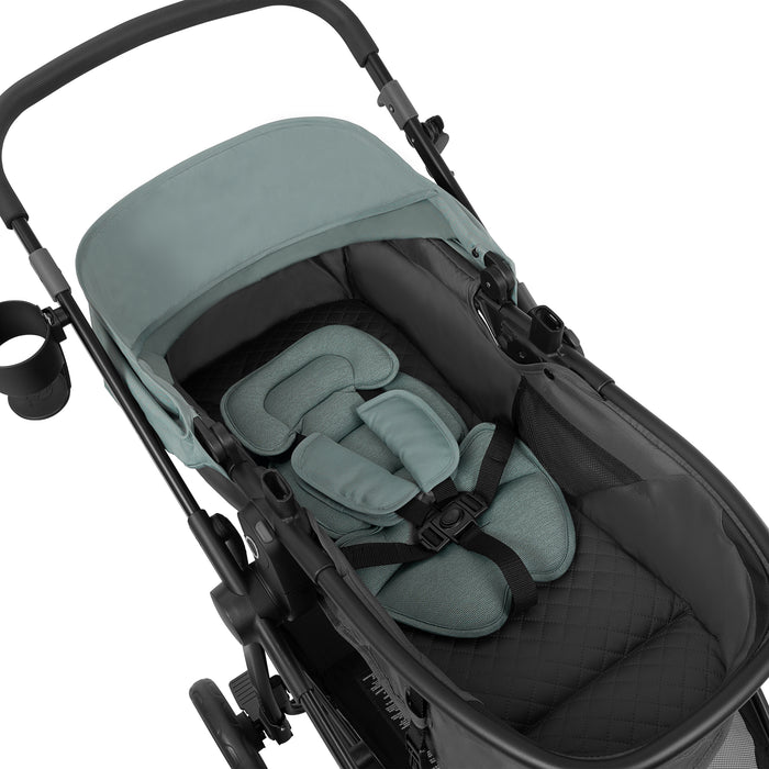 EVENFLO Omni Ultra Travel System with Revolve180 LiteMax NXT Rotational Infant Car Seat (Pacific Green) (Caviar Black)