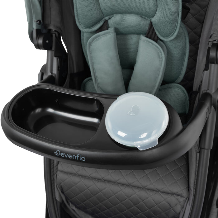 EVENFLO Omni Ultra Travel System with Revolve180 LiteMax NXT Rotational Infant Car Seat (Pacific Green) (Caviar Black)