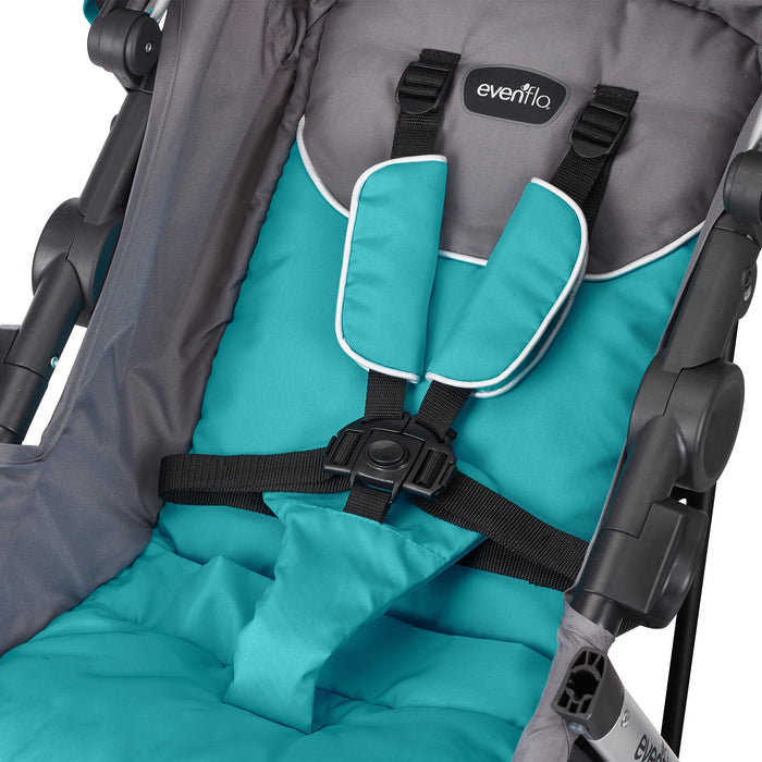 EVENFLO Victory Plus Jogging Stroller Travel System with LiteMax Infant Car Seat (Gray Scale) (Malibu Blue)