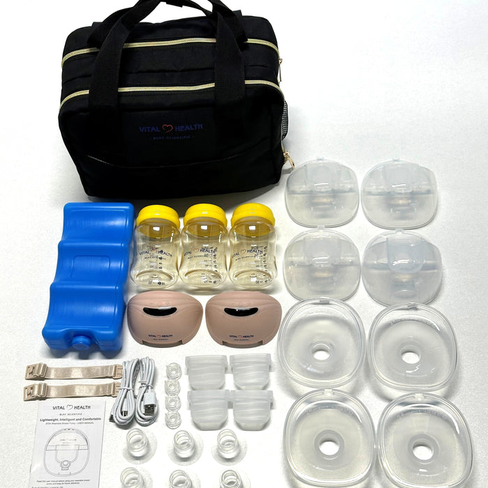 Vital Health Luxury Bag with Wearable Breast Pumps and Accessories