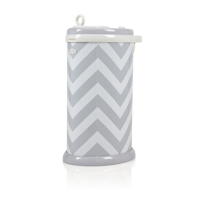 Ubbi Steel Diaper Pail - Grey Chevron