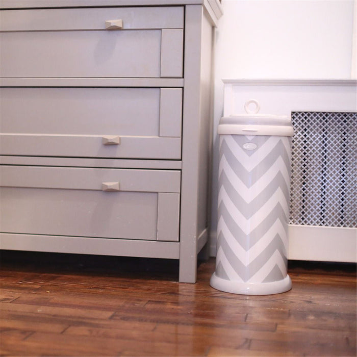 Ubbi Steel Diaper Pail - Grey Chevron