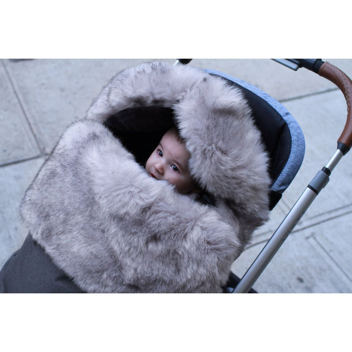7AM Enfant Lamb Pod (1-18M) - Heather Grey Dark Faux Fur