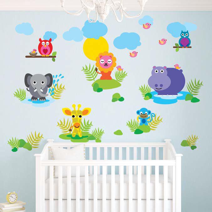 French Bull Jungle Wall Sticker